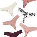 DEANGELMON Seamless Thongs for Women No Show Thong Underwear Women Comfortable Multiple Pack Of 6, XS
