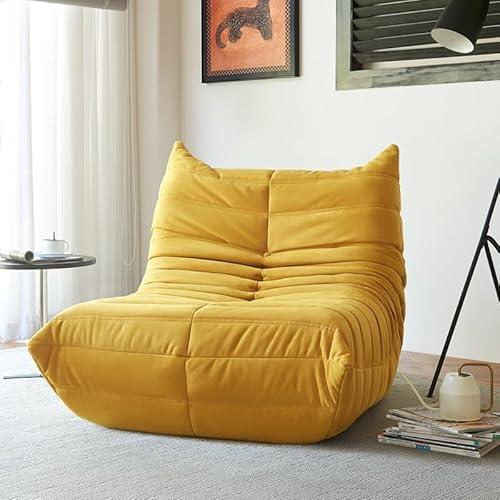 Aosaifen Bean Bag Chair - Corner Sofa, Fireside Chair Bean Bag Sofa Large Bean Bag Chair for Adults,Fireside Floor Couch for Living Room, Bedroom, Gaming & Office (Yellow, Single)