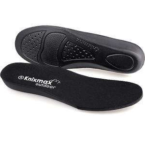 Cushioned Sports Insoles for Men Women Replacement Shoe Inserts for Plantar Fasciitis Flat Feet Comfort Sneakers Running Shoes Sole Insert Size 5-13 (Black)