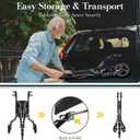 3 Wheel Walkers for Seniors, Lightweight Rollator Walkers Foldable for Elderly with Cane Hold and Cup Hold, Height Adjustable Aluminum Three Wheel Rolling Walker Mobility Aid, Black