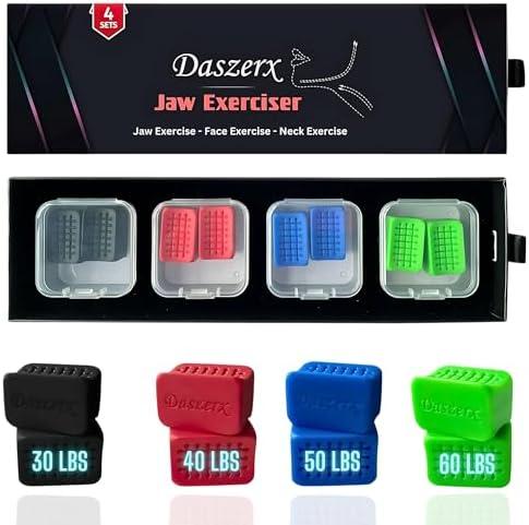 Premium Jaw Exerciser for Men & Women | 3 Resistance Levels, Silicone Jaw Trainer | Strengthen Jaw, Face & Neck Muscles, Reduce Stress & Cravings, Enhance Jawline & Chewing Power