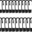 20pc Bungee Hooks & Cords - 1/4 & 3/8 Inch Wire Coated Black Bungee Cord Hooks for Boating, Camping, Covers & Sunshades