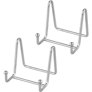 Plate Display Stand Picture Easel - Metal Plate Stands | Holder Display Pictures Frame | Photo|Decorative Plate |Dish | Tabletop Art-3inch-Sliver