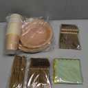 Mimorou 169 Pcs Sage Green and Brown Plates and Napkins Party Supplies for Guests Woodland Baby Shower Tableware Include Scalloped Plates Paper Napkin Cup Spoon Fork Knife for Wedding, Birthday