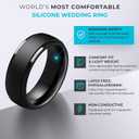 ThunderFit Silicone Rings for Men - 7 Rings / 4 Rings / 1 Ring Step Edge Rubber Wedding Bands 10mm Wide - 2.5mm Thick ( 2 rings )
