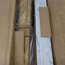 Tajsoon 5 Tier Ladder Shelf with Light, Wooden Wall Mounted Book Shelf, Wall Mounted Ladder Bookshelf with Metal Frame, Industrial Ladder Bookshelf for Office, Living Room, Bedroom, Gold & White