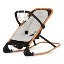 Dream On Me Rock On Me 2-in-1 Baby Rocker and Stationary Seat, Adjustable Recline, Gentle Music & Vibration, 3-Point Safety Harness, Detachable Toy Bar, Folds Compact for Travel  Black & Grey