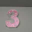 LED Marquee Numbers, Small Light Up Numbers for Party, 8.58 Inch Battery Powered Lighted Number for Birthday, Night Light, Table or Home Decor (Pink Glitter, Number 3)