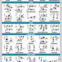 QUICKFIT 3 Pack - Dumbbell Workouts + Bodyweight Exercises + Barbell Routine Poster Set - Set of 3 Workout Charts (Laminated, 18" x 24")