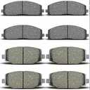 8pcs Ceramic Brake Pads Fit for 2012-2016 Chrysler Town & Country, 2012-2019 Dodge Journey,2012-2019 Dodge Grand Caravan,2012-2015 Ram C/V, 2012 2014 Volkswagen Routan