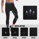 Men's 3/4 Compression Pants Quick Dry Workout Performance Leggings Athletic Base Layer Tights Bottoms for Running Gym (Black, M)