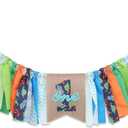Boy Dinosaur Banner - Highchair, Party Decorations, Baby Boy 1st Birthday Bunting, Wreath, Cake Smash Party Supplies - Glitter Green Felt 1 Birthday Hat