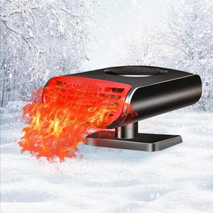 Car Heater 12V 150W, 2-in-1 Portable Defroster & Defogger, Fast Heating & Cooling Fan for Car Windshield, Plug in Cigarette Lighter for Vehicles, Trucks and SUVs