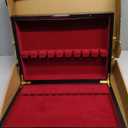 GENRICE Wooden Silverware Chest without Silverware, Silverware Box Storage for Silver, Silverware Case with Handle and Felt Lined, Flatware Chest for 12 sets of Utensils