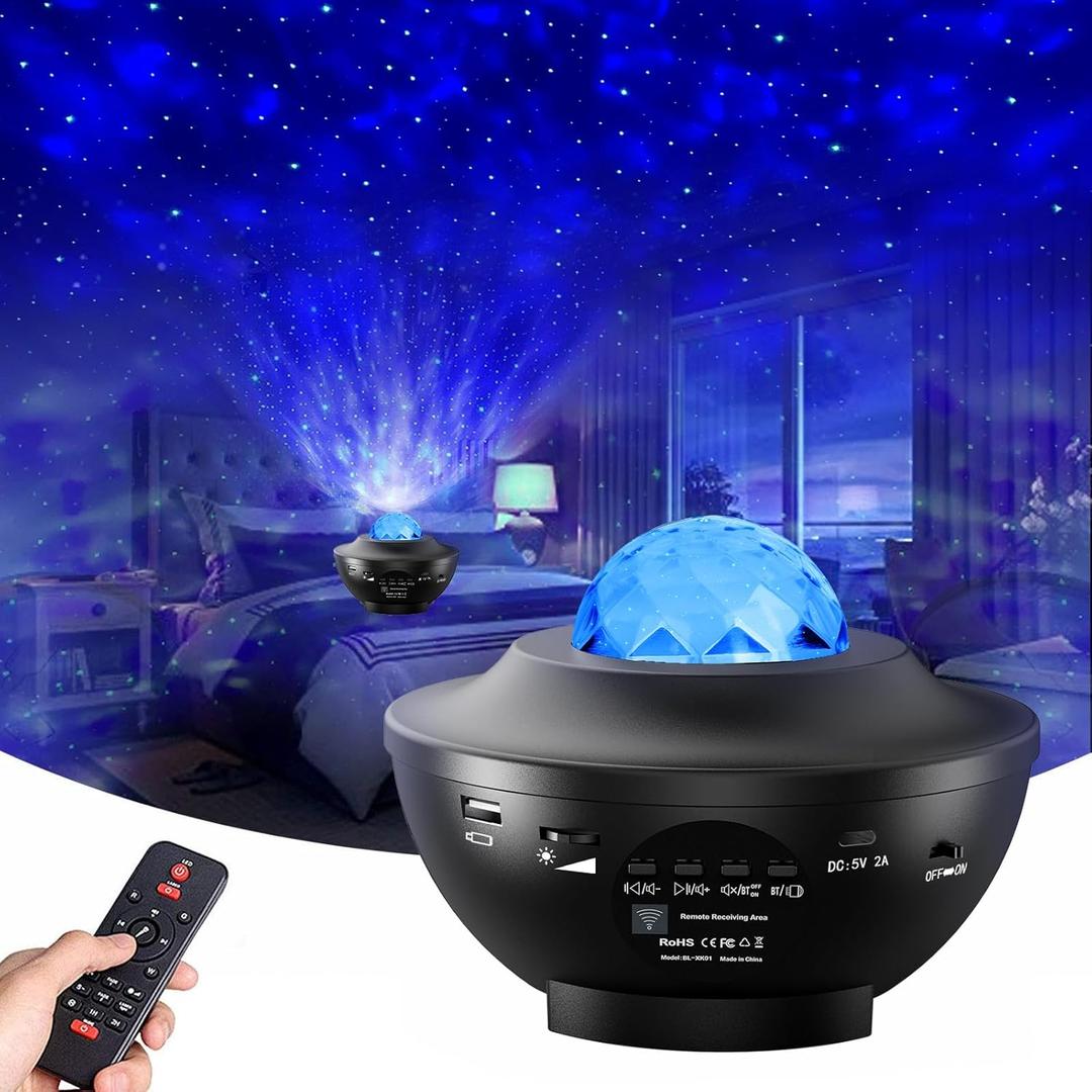Galaxy Star Projector,Nebula LED Night Light for Room Decor, Ocean Wave Starry Sky Light Projector for Bedroom Home Theater, Remote & Bluetooth Speaker, Christmas for Kids Boy Girl Adults