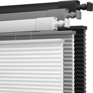 Boolegon No Drill No Tools Cellular Shades Top Down Bottom Up Honeycomb Blinds Light Filtering Cordless Window Blinds Easy to Install Shade for Windows,Light Filtering-White,35.5" W x 64" H