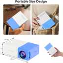 Video Projectors Mini Projector for Cartoon, Kids Gift, Smart Movie Projector for Home Theater/Outdoor, Compatible with HDMI, USB, Audio, TF Card, AV and Remote ControlBlue)