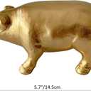 Golden Pig Statue, Animal Figurine Home Decor, Pig Sculpture for Home Office Desktop Bookshelf