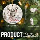 2 x Deer Ornaments for Christmas Tree 2025  Deer Gifts for Men, Women, Woodland Animal Christmas Ornaments, Hunting for Lovers, Family, Friends - Ceramic Hanging Decorations