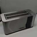 Mueller UltraToast Full Stainless Steel Toaster 4 Slice, Long Extra-Wide Slots for Bagels and Waffles, 6 Browning Levels, LED Display, Cancel/Defrost/Reheat Functions & Removable Tray, Kitchen Gadgets