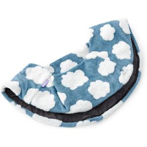 Lesure Donut Dog Bed Cover Small Washable Replacement Cover Jacquard Shaggy Plush for Cute Pet Cat Mat 23x23x8 Inches, Light Blue