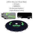 Brush Cutter Blade Set with Adapter Kit, 9" Chainsaw Tooth Cutter 20T, 9" Carbide Tipped 36 Teeth, 10" Carbon Steel 3 Teeth Blades with Files for Trimmer and Weed Eater