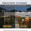 T-SUN 12 Pack Solar Post Cap Lights 4x4 5x5 6x6, Outdoor Waterproof Solar Deck & Fence Post Lights, Warm White/Cool White for Wood & Vinyl Posts, Fence, Deck, Gate & Porch