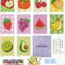 forever young Minigem Diamond Painting Kits Mini Diamond Art Kits, 10Pcs Small Diamond Art Kits for Adults 3-Hour Painting, Postcard-Style Resin Square Drill Diamond Painting Kits 5x7 Inch (Fruit)