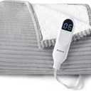 Bedsure GentleSoft Heated Blanket Electric Throw  Soft Ribbed Flannel Electric Blanket, Heating with 4 Time Settings, 6 Heat Settings, and 3 hrs Timer Auto Shut Off (50x60 inches, Light Grey)