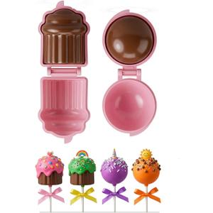 3 x 2 Pack Cake Pop Mold, Cake-Making Kit - Cupcake & Lollipop Shape Mold - BPA Free Non-Stick Lollipop Maker for DIY Hard Candy, Cake Pop, Chocolate, Party Treats Cake-Making Kits
