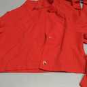 Hilinker Girl's 2 Piece Outfits Short Sleeve Blazer and Belted Sleeveless Jumpsuit Sets, Size 13-14Y, Red/White 