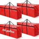 Windyun 4 Pack 195 Gallon Extra Large Moving Bags XXL Heavy Duty Storage Bag with Strong Zipper Handle Jumbo Big Tote Box Foldable for College Dorm Travel Clothes Duffle Blanket Pillow(Red)