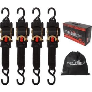 4 Pack Retractable Ratchet Straps (2"  10'), 3000LBS Break Strength Self Retracting Ratchet Straps Heavy Duty Retractable Tie Down Straps for Motorcycle, Trailers, Boats, ATVs, UTVs