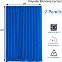 2 Panels 5ft X 10ft Royal Blue Backdrop Curtains for Party - WENSINL Wrinkle Free Polyester Backdrop Drapes for Wedding Bridal Shower Birthday Stage Photobooth Backdrop Curtain Wall Decorations