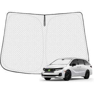 Canvcle Windshield Sun Shade for 2018-2025 2026 Honda Odyssey Accessories Thicken 6-Layer Front Window Sunshade Cover Sun Visor Protector Foldable Block UV Rays Keep Vehicle Cool