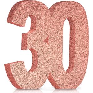 30th Birthday Decorations for Women,30th Anniversary Decorations,Rose Gold Glitter 30th Birthday Party Centerpieces for Table Decorations,30 Table Topper Decor