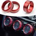 for Subaru AC Knob Cover Accessory Center Console Switch Volume Temp Control Button Ring Trim Compatible with Forester 2014-2018, Crosstrek XV 2013-2017,Impreza 2014-2016,WRX/STi 2015-2020 (Red)