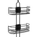 Zenna Home Metal Shower Caddy with 4-Way Adjustable Shelves, Stainless Steel