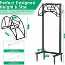 TomCare Garden Hose Holder 4 Spikes Garden Hose Reel Hose Stand Upgraded Water Hose Storage with Tool Hooks Garden Hose Hanger Organizer Holds 160ft Hoses for Outside Yard Lawn, Black