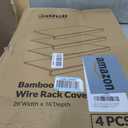 Gashell Wire Shelf Covers, Bamboo Wire Rack Covers for Pantry, Closet (4pcs, 26" W x 16" D)