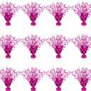 12 Pack Metallic Foil Spary Centerpieces for Tables, Hot Pink Centerpieces for Tables Decorations, Star Brust Table Centerpieces for Birthday Graduation Wedding Baby Shower Party