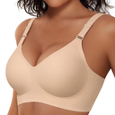 Vertvie Womens Wireless Bras No Underwire Push Up Bra Seamless Supportive Full Coverage Everyday Bras Regular 2XL