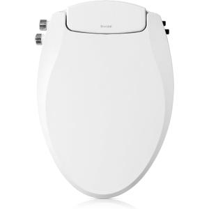 Brondell Bidet Toilet Seat, Non-Electric Swash Ecoseat, Fits Elongated Toilets, White - Dual Temperature, Dual Nozzle System - Bidet with Easy Installation