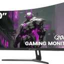 CRUA 30" Curved Gaming Monitor, 165Hz/200Hz Computer Monitor, WFHD(2560 * 1080P) 1500R VA Screen, 120% sRGB PC Monitors Support AMD FreeSync, Wall Mount Install(HDMI, DP)- Black