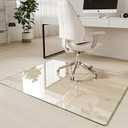 Koonmi Tempered Glass Chair Mat 40"x48" - Premium Office Chair Mat for Hardwood Floors & Low-Pile Carpet with 4 Non-Slip Pads - Thick Scratch-Resistant Surface (Clear)