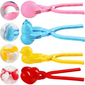 MEIDAYAI Snowball Maker, 4 Pack Snowball Mold for Kids, Snowball Mold Snow Toys, Outdoor Beach Toy Snowball Maker Toys with Handle, Birthday Xmas Gifts for Kids Ages 210