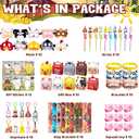 DMIGHT Farm Animals Birthday Party Favors Set 82 PCS Barnyard Animal Masks Sticker Keychains Straw Slap wristbands Rubber Pigs Gift for Kids Birthday Party Baby Shower Goodie Bag Filles Supplies