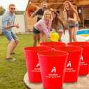 Aivalas Yard Pong Giant Outdoor Toss Games XL Buckets with Basketball-Style Play, Portable Backyard Lawn Beach Camping Throwing Game for Adults Teens & Family Includes Carry Bag, Easy to Store