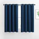 NICETOWN 45 inches Bedroom Curtains Panels - Functional Blackout Curtains/ Panels for Bedroom, Thermal Insulated, Privacy Assured (2 Pieces, 52 x 45 inches in Moroccan Blue)