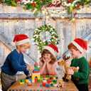 Christmas Photo Backdrop for Photography, Rustic Barn Wood Door Backdrops for Photoshoot, Xmas Tree Snow Red Gift Christmas Party Decorations 8x6ft